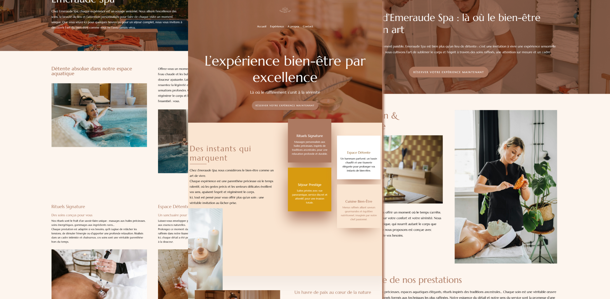 mockup template de site de spa - création site wordpress avec divi